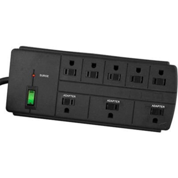 Gogreen Surge Protector, 8 Outlets, 15A, 750 Joules, 6' Cord GG-18316BK